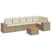 vidaXL 7 Piece Garden Sofa Set with Cushions Beige Poly Rattan