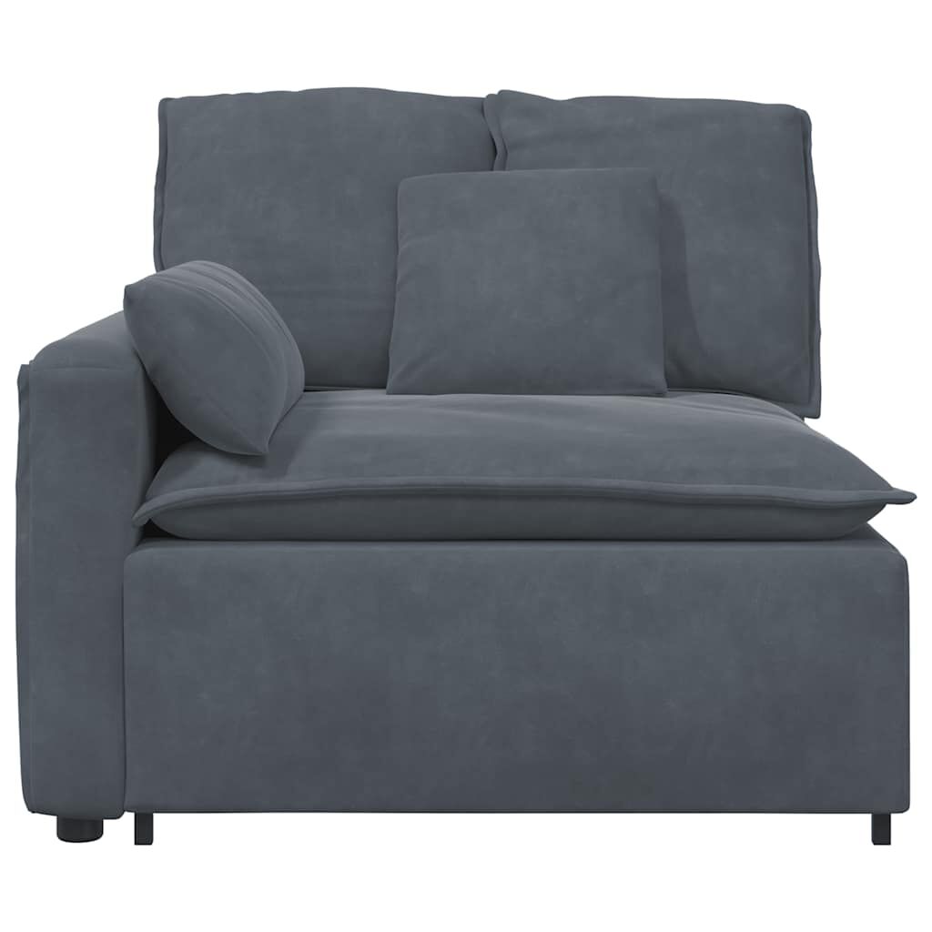 vidaXL Modular Sofa Armrest End Module with Cushions Dark Grey 100 cm