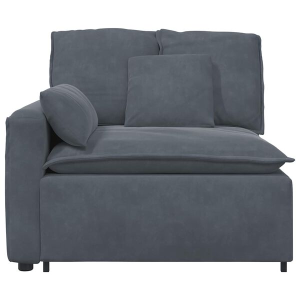 vidaXL Modular Sofa Armrest End Module with Cushions Dark Grey 100 cm