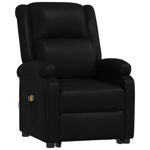 vidaXL Stand up Massage Chair Black Faux Leather