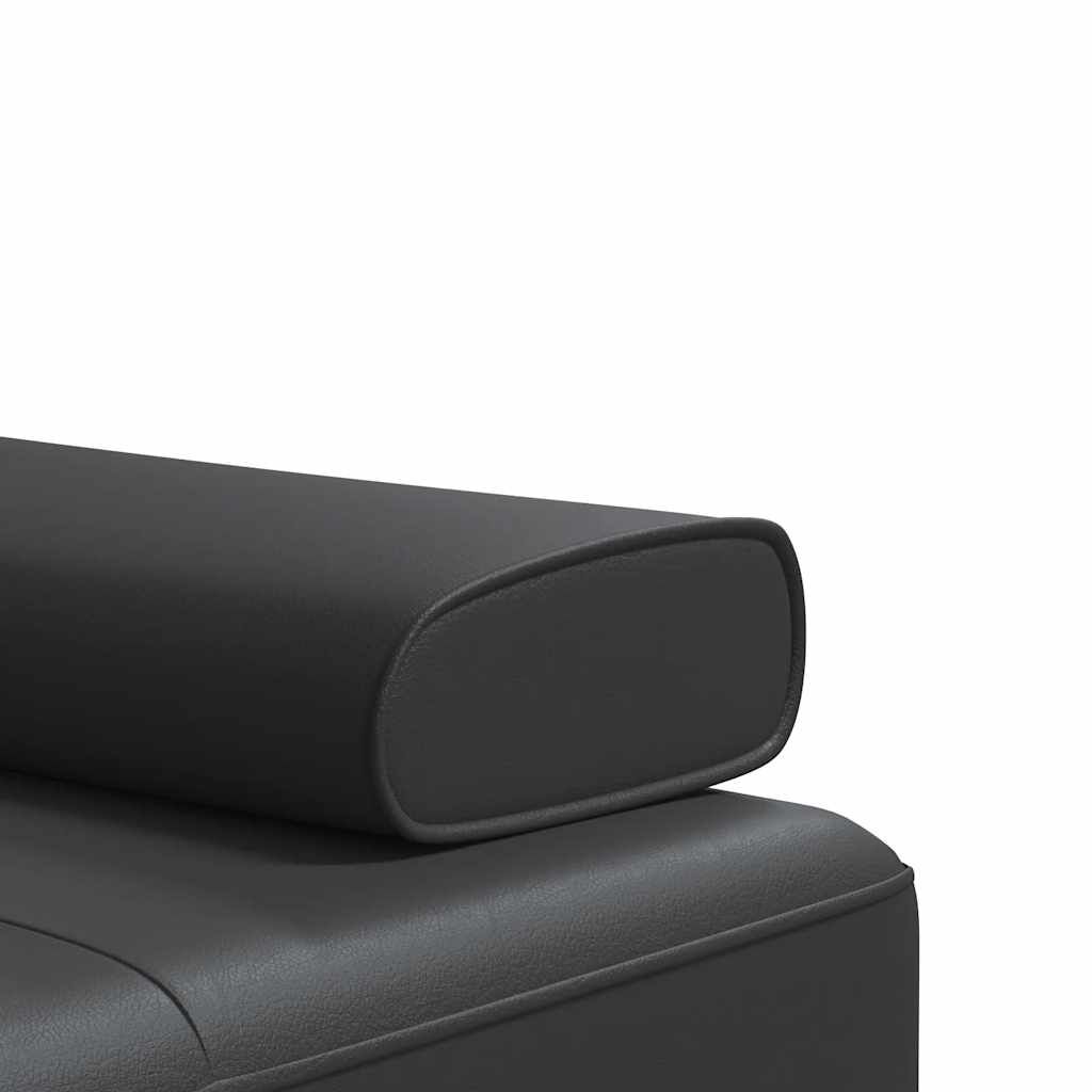 vidaXL L-shaped Sofa Bed Black 255x140x70 cm Faux Leather
