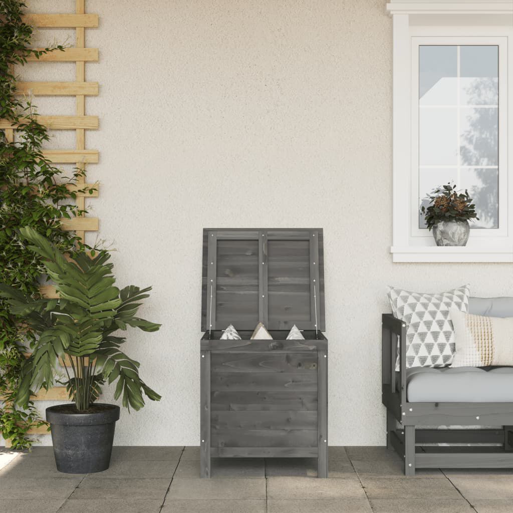 vidaXL Garden Storage Box Anthracite 50x49x56.5 cm Solid Wood Fir