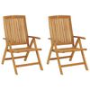 vidaXL Reclining Garden Chairs with Cushions 2 pcs Solid Wood Teak