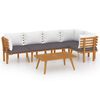 vidaXL 6 Piece Garden Lounge Set with Cushions Solid Acacia Wood