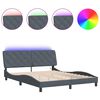 vidaXL Bed Frame with LED without Mattress Dark Grey 152x203 cm Queen Velvet