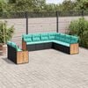 vidaXL 9 Piece Garden Sofa Set with Cushions Black Poly Rattan