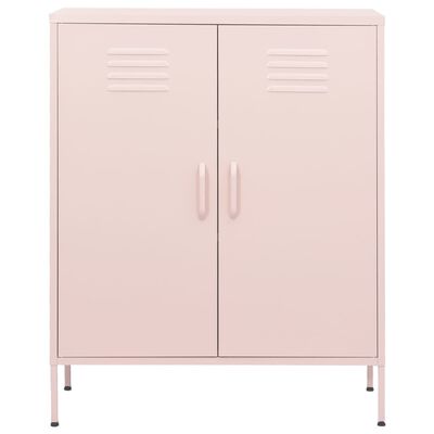 vidaXL Storage Cabinet Pink 80x35x101.5 cm Steel