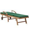 vidaXL Sun Loungers with Cushions 2 pcs Solid Teak Wood Green