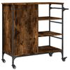 vidaXL Kitchen Trolley Smoked Oak 87.5x38.5x84.5 cm Engineered Wood