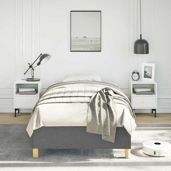 vidaXL Bed Frame without Mattress Dark Grey 100x190 cm Twin Fabric