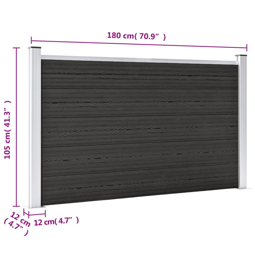 vidaXL Garden Fence WPC 180x105 cm Grey
