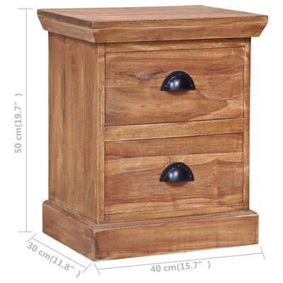 vidaXL Bedside Cabinet 40x30x50 cm Solid Teak