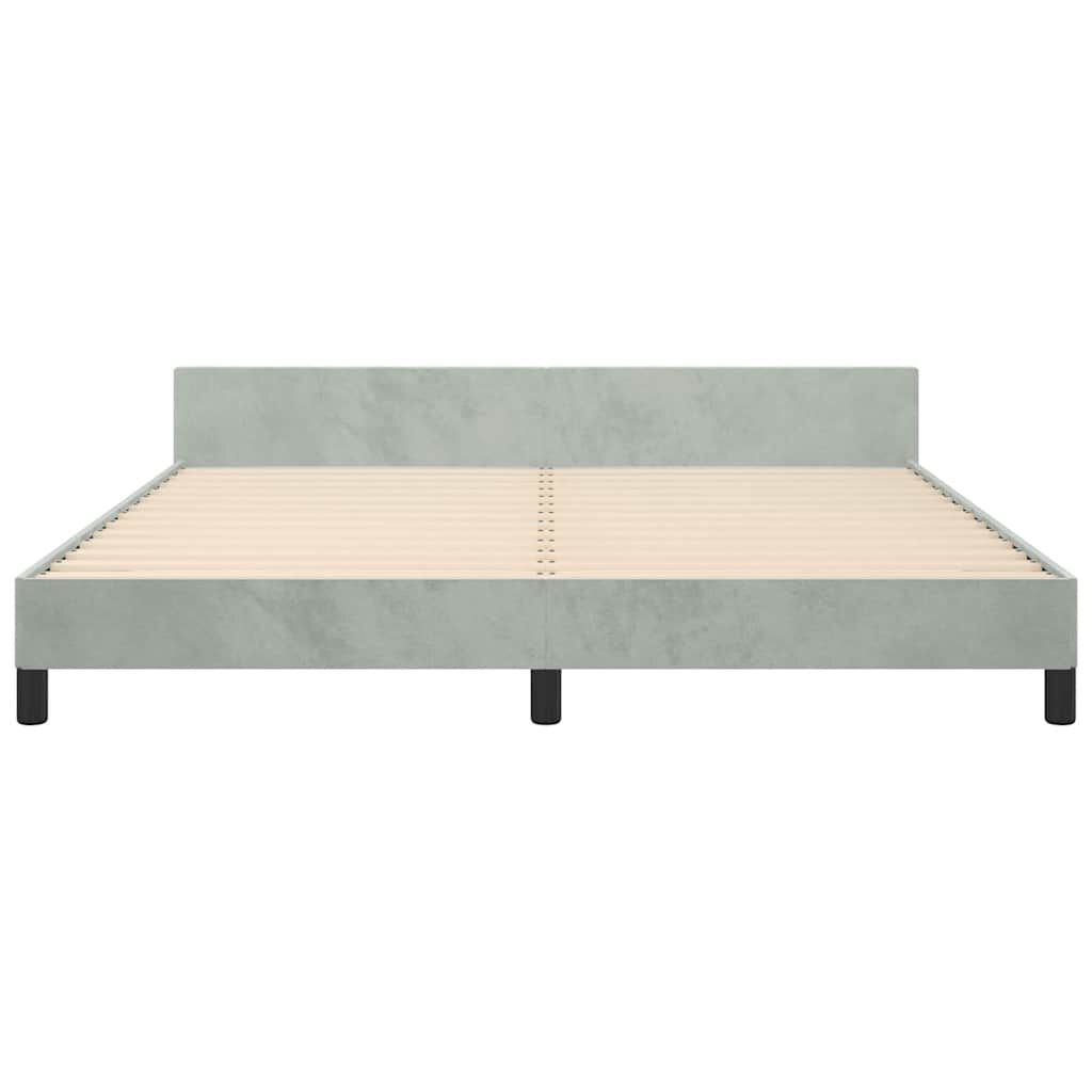 vidaXL Bed Frame without Mattress Light Grey 183x213 cm Velvet