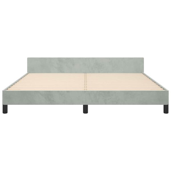 vidaXL Bed Frame without Mattress Light Grey 183x213 cm Velvet