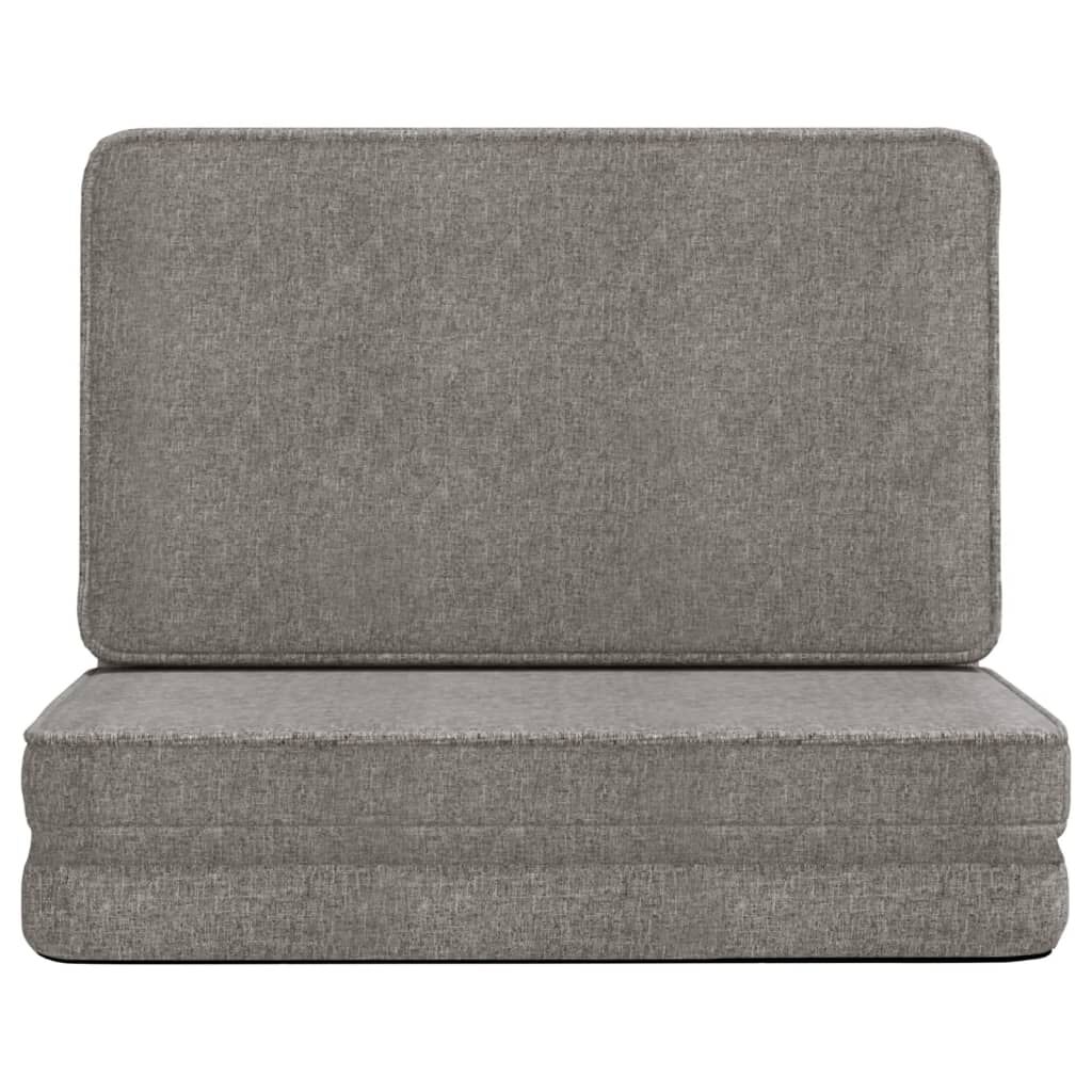 vidaXL Folding Floor Chair Light Grey Fabric