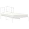 vidaXL Metal Bed Frame without Mattress with Headboard White 100x200cm