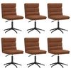 vidaXL Dining Chairs 6 pcs Brown Faux Leather