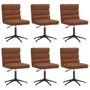 vidaXL Dining Chairs 6 pcs Brown Faux Leather