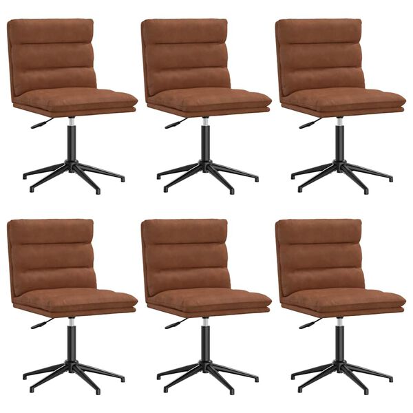 vidaXL Dining Chairs 6 pcs Brown Faux Leather