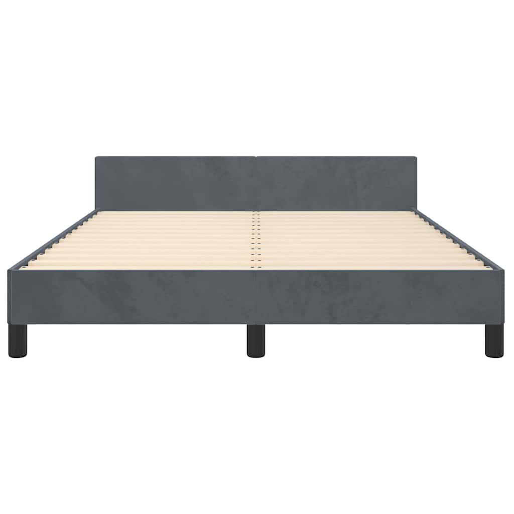vidaXL Bed Frame without Mattress Dark Grey Double Velvet