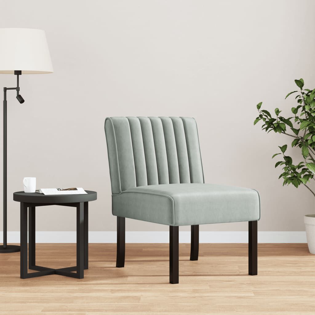 vidaXL Slipper Chair Light Grey Velvet