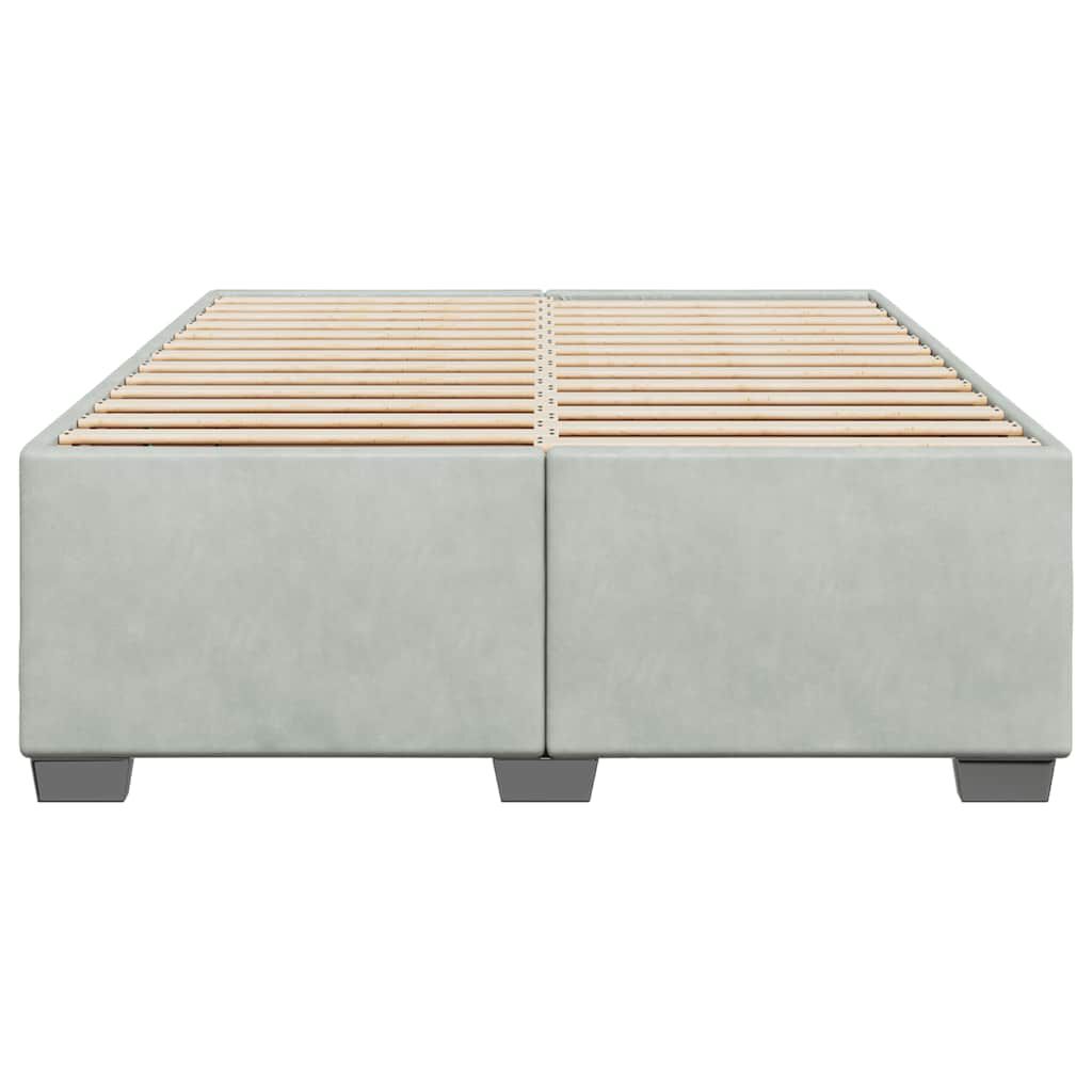 vidaXL Bed Frame without Mattress Light Grey Queen Velvet