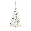 vidaXL Artificial Half Pre-lit Christmas Tree with Ball Set White 210 cm