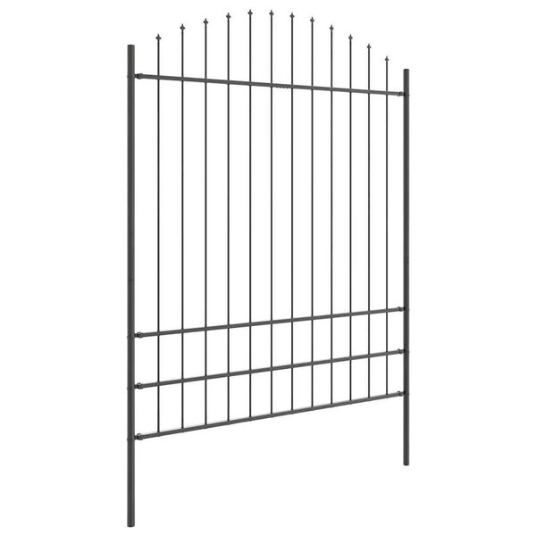 vidaXL Garden Fence 3 pcs Grey 170 x 225 cm Powder-Coated Steel