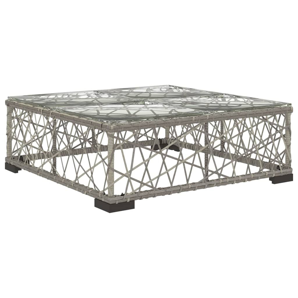 vidaXL 10 Piece Garden Lounge Set with Cushions Poly Rattan Grey