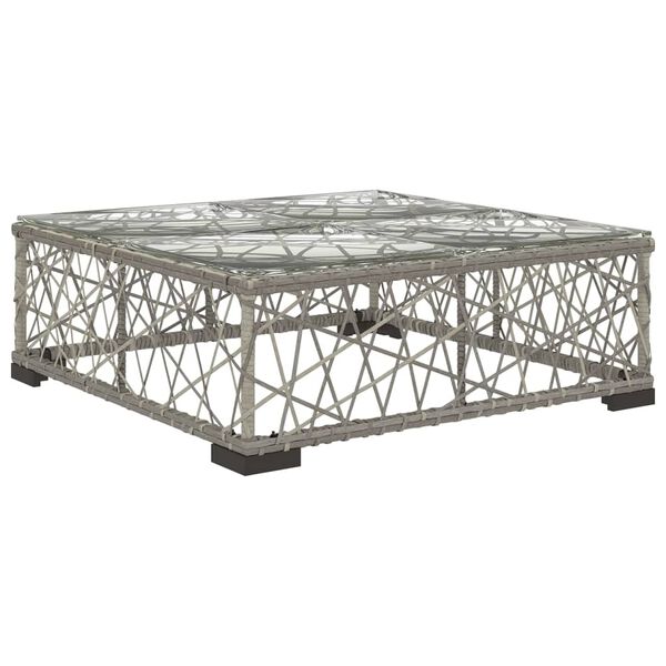 vidaXL 10 Piece Garden Lounge Set with Cushions Poly Rattan Grey
