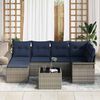vidaXL Garden Sofa Set with Cushion Grey Poly Rattan