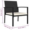 vidaXL Garden Dining Chairs 2 pcs Poly Rattan Black