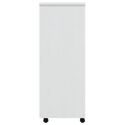 vidaXL Rolling Cabinet with Drawers MOSS White Solid Wood Pine