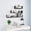 vidaXL Wall Display Shelf 3 pcs High Gloss Grey Engineered Wood