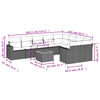 vidaXL 10 Piece Garden Sofa Set with Cushions Black Poly Rattan