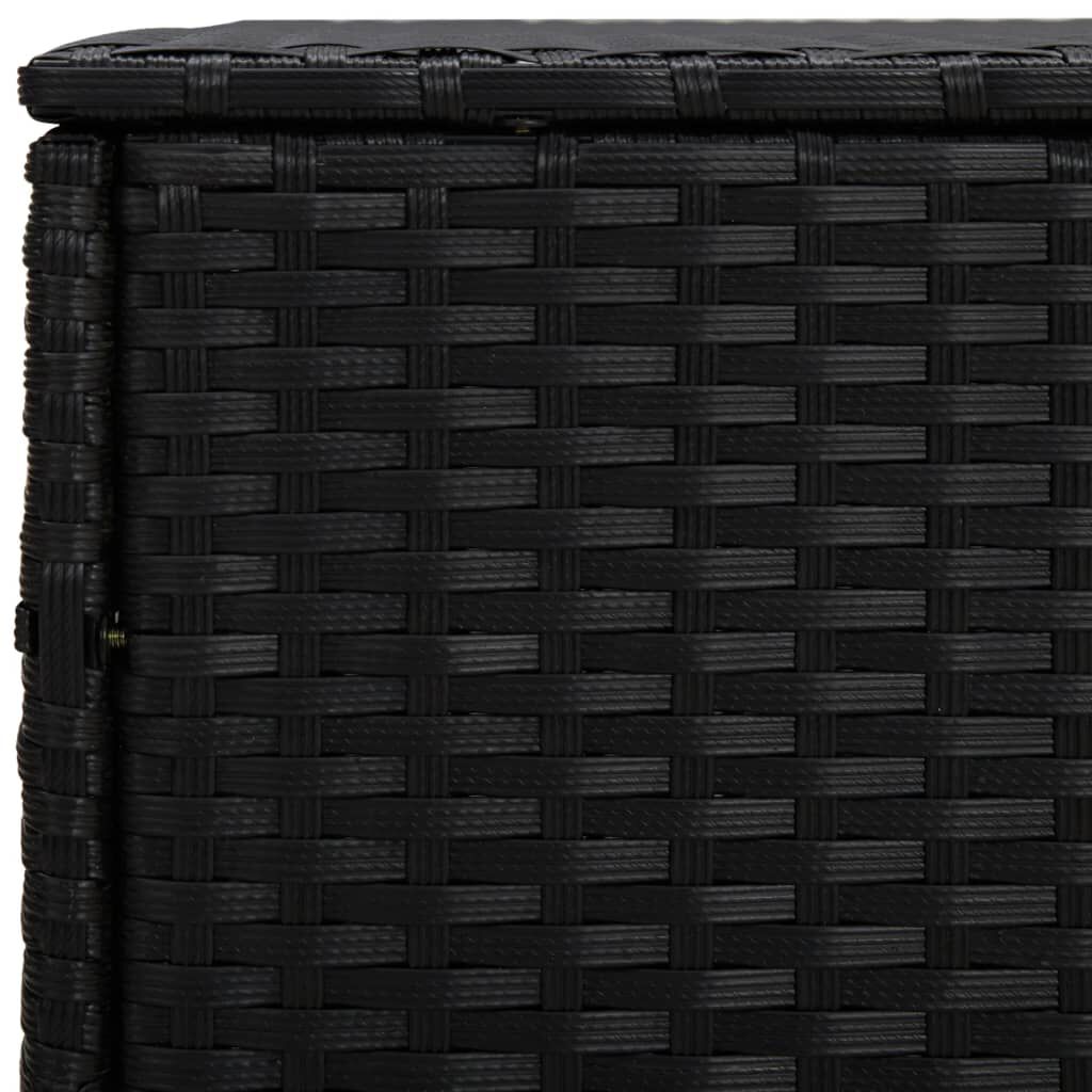 vidaXL Garden Side Tables 3 pcs Black Poly Rattan