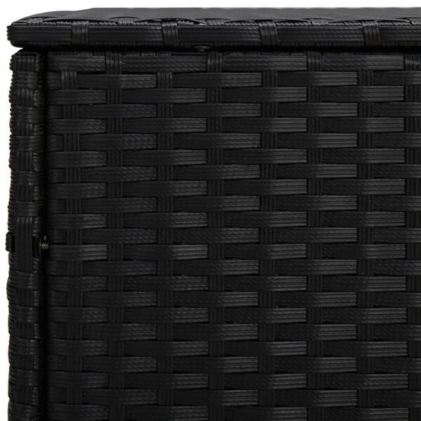 vidaXL Garden Side Tables 3 pcs Black Poly Rattan