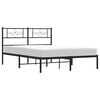 vidaXL Metal Bed Frame without Mattress with Headboard Black 150x200cm