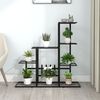vidaXL Flower Stand 94.5x25x88 cm Black Metal
