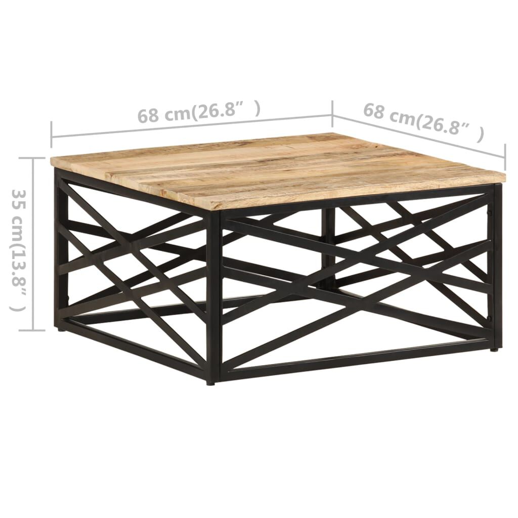 vidaXL Coffee Table 68x68x35 cm Solid Mango Wood