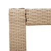 vidaXL Garden Side Table with Wooden Top Beige 100x40x75 cm Poly Rattan