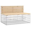 vidaXL Garden Bench Gabion Design 287x71x65.5 cm Solid Wood Pine