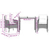 vidaXL 3 Piece Garden Dining Set with Cushions Black Poly Rattan