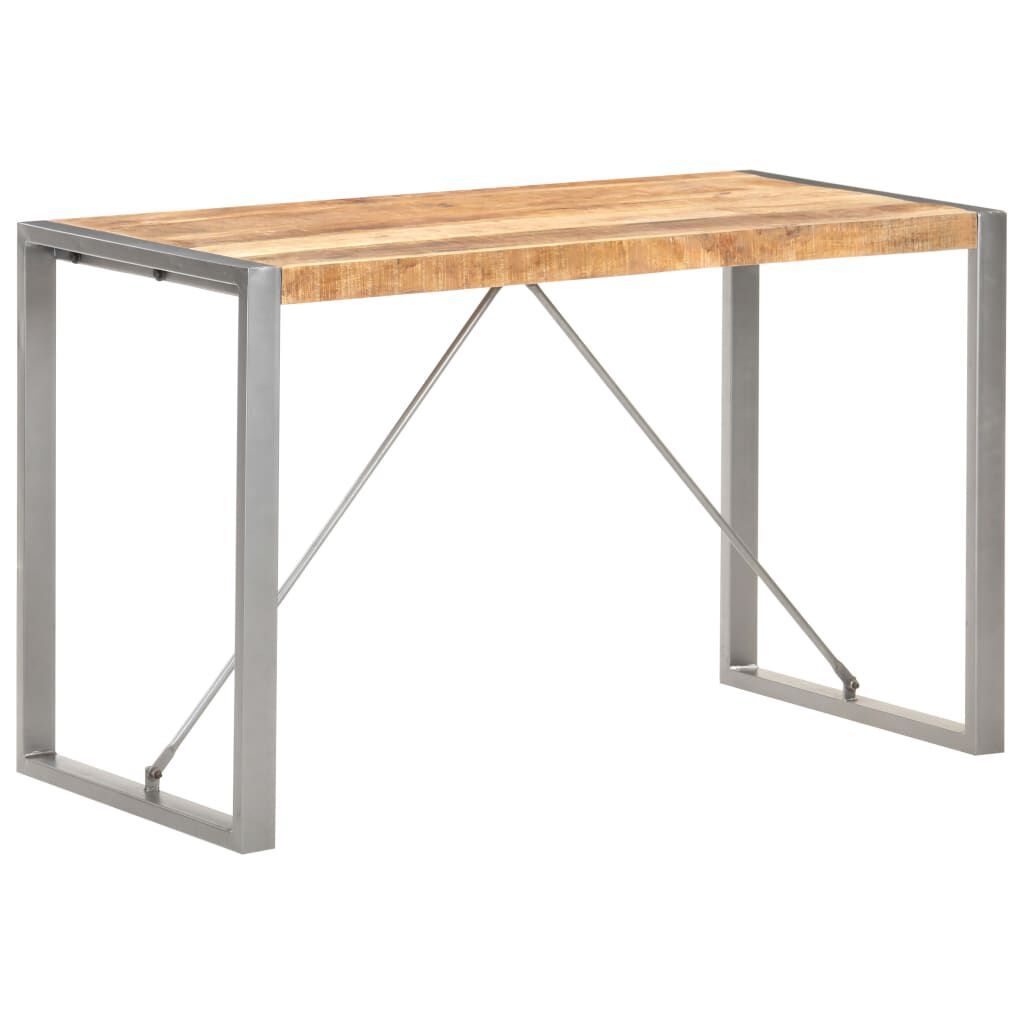 vidaXL Dining Table 120x60x75 cm Solid Rough Mango Wood