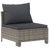 vidaXL 9 Piece Garden Lounge Set with Cushions Grey Poly Rattan