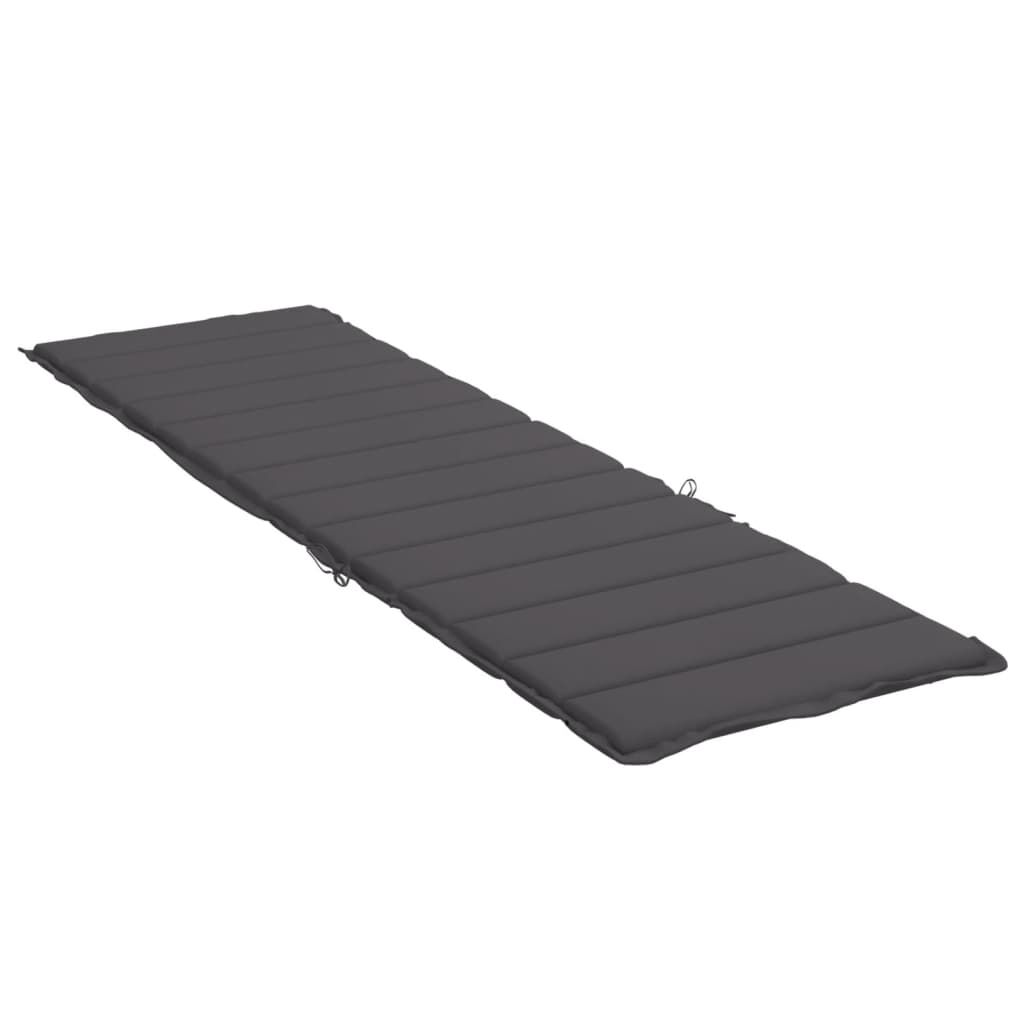 vidaXL Sun Lounger Cushion Anthracite 200x50x3cm Oxford Fabric