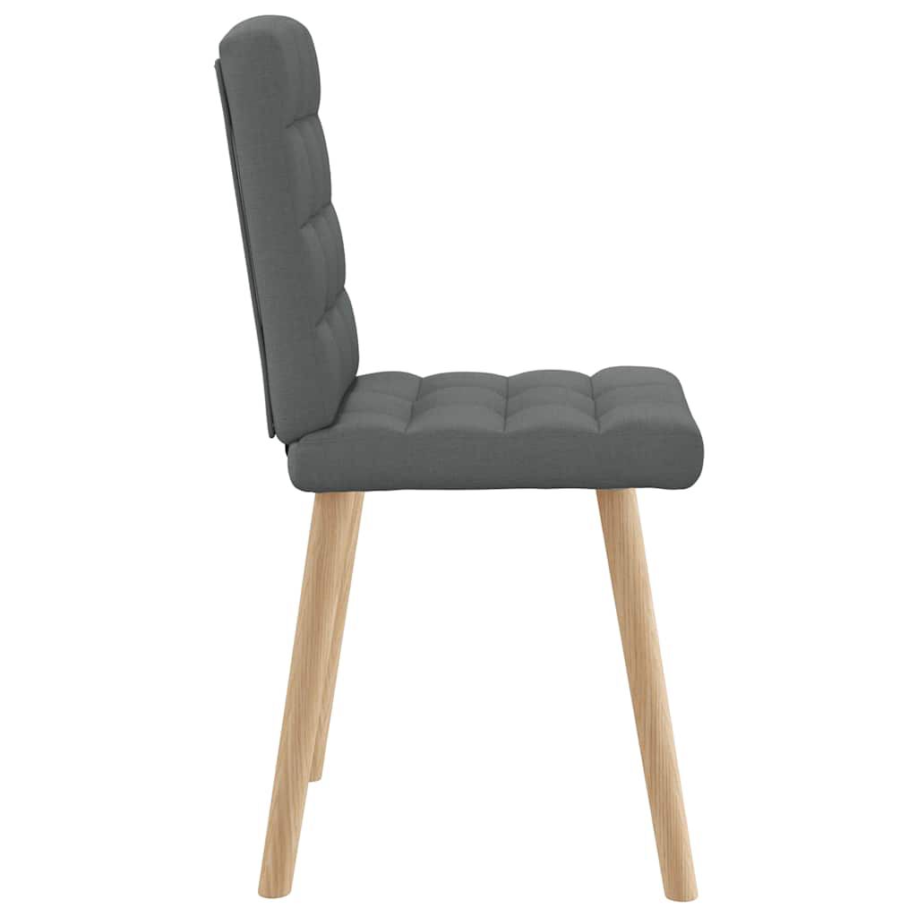 vidaXL Dining Chairs 2 pcs Dark Grey Fabric