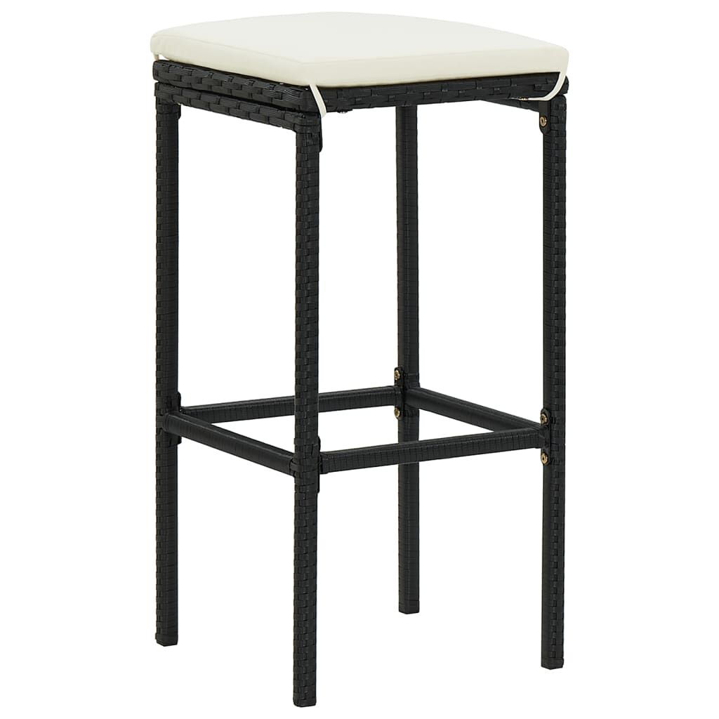 vidaXL 5 Piece Garden Bar Set Black Solid Wood Acacia and Poly Rattan