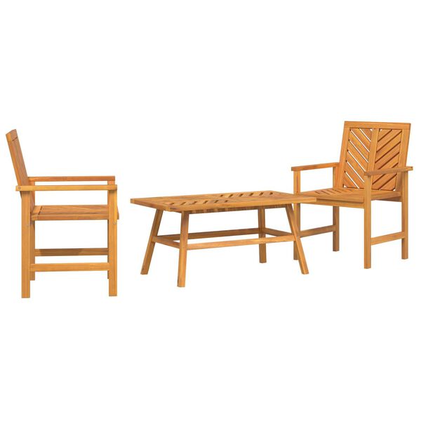 vidaXL 3 Piece Garden Lounge Set Solid Wood Acacia