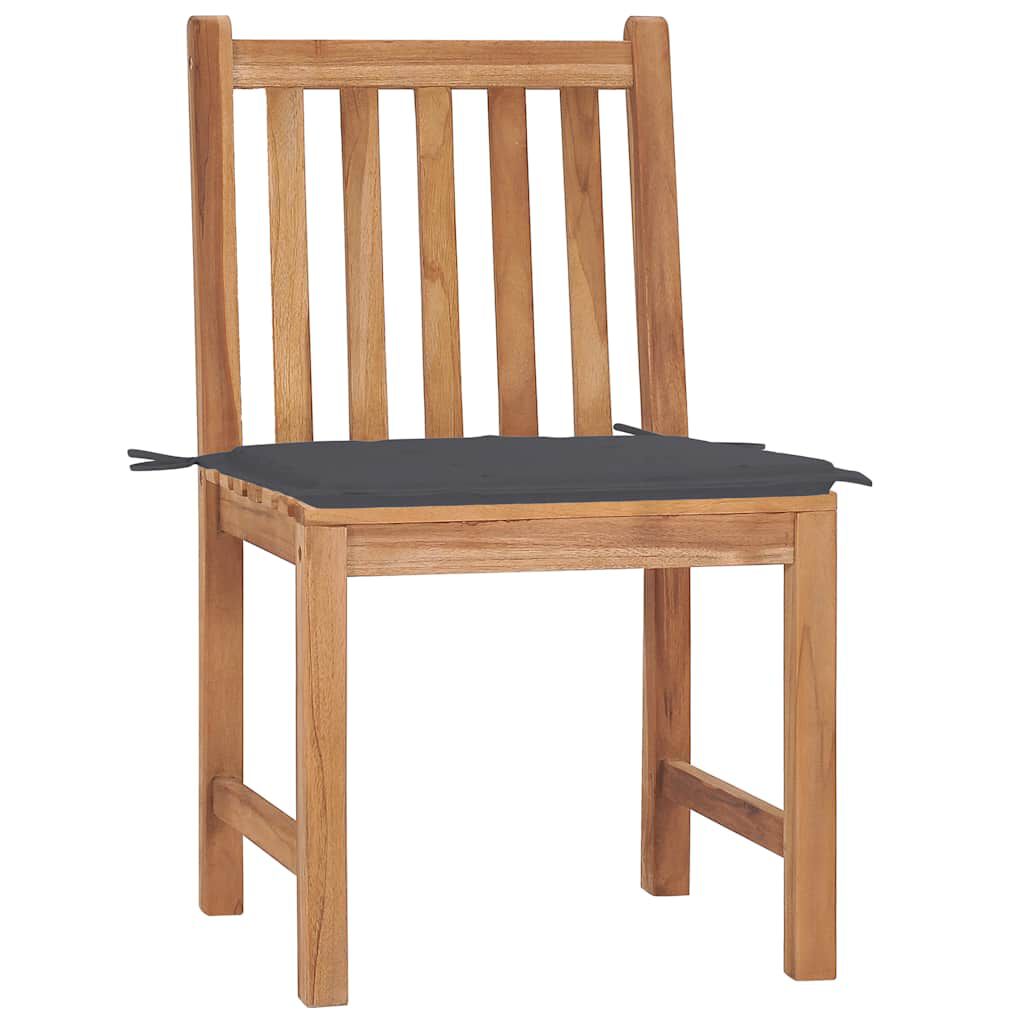 vidaXL Garden Chairs 2 pcs with Cushions Solid Teak Wood